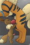 animal_genitalia animal_penis aroused balls big_penis black_body black_fur brown_body brown_fur canine_genitalia canine_penis deep_throat duo erection fellatio feral fluffy fluffy_tail fur genitals leaning male male/male neck_tuft oral oral_penetration orange_body orange_fur penetration penile penis penis_size_difference pubes service_animal service_height servicing_from_below sex size_difference small_penis striped_body striped_fur stripes tail thick_penis tuft weight_difference white_body white_fur wristband conditional_dnp pawsta nintendo pokemon arcanine canid canine eevee generation_1_pokemon mammal pokemon_(species) absurd_res hi_res