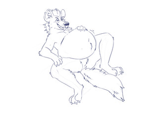 3_toes 4_fingers ambiguous_gender ambiguous_prey ankle_tuft anthro arm_tuft bangs belly belly_tuft big_belly big_ears black_nose claws ear_tuft elbow_tuft eyebrows facial_tuft featureless_crotch feet finger_claws fingers head_tuft knee_tuft leg_tuft male mane markings motion_lines navel nude open_mouth overweight overweight_anthro overweight_male shoulder_tuft solo tail teeth toes tuft vore whisker_markings technocaster radar_(thetwfz) african_wild_dog canid canine canis mammal guide_lines hi_res sketch