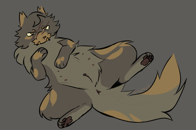 anus cheek_tuft clitoris countershading facial_scar facial_tuft female feral fluffy fluffy_tail fur genitals grey_body grey_fur humanoid_genitalia humanoid_genitalia_on_feral lying multi_nipple multicolored_body multicolored_fur neck_tuft nipples on_back pawpads paws presenting presenting_anus presenting_vulva scar solo spread_legs spreading tail tuft underbite vulva yellow_body yellow_eyes yellow_fur artienvy warriors_(book_series) yellowfang_(warriors) domestic_cat felid feline felis mammal tortoiseshell_cat 3:2 hi_res