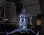 duo female genitals gynomorph gynomorph/female intersex intersex/female not_furry pussy asenak_(artist) bioware electronic_arts mass_effect liara_t'soni alien alien_humanoid asari humanoid 3d_(artwork) absurd_res digital_media_(artwork) hi_res