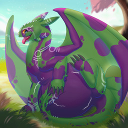 belly big_belly black_eyes claws day feral feral_pred forked_tongue green_body looking_back male male_pred membrane_(anatomy) membranous_wings motion_lines open_mouth open_smile outside pink_tongue plant purple_body side_view sitting smile solo tail teeth tongue tongue_out tree vore wings yellow_sclera orca24a dreamworks european_mythology how_to_train_your_dragon mythology dragon fury_(httyd) mythological_creature mythological_scalie night_fury scalie western_dragon 1:1 colored digital_drawing_(artwork) digital_media_(artwork) hi_res shaded