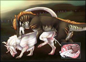 animal_genitalia animal_penis animal_vulva anus bite bodily_fluids canine_genitalia canine_vulva claws cum cum_in_vagina cum_inside duo ejaculation equine_genitalia equine_penis fangs female female_feral feral feral_on_feral flared_penis genital_fluids genitals horn hybrid_genitalia hybrid_penis knot knotted_equine_penis knotted_penis male male/female male_feral mane neck_bite penis sharp_teeth tail teeth tongue tongue_out vulva mirkrali mythology cremello_(mirkrali) dragon felkin mythological_creature mythological_scalie scalie