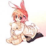 adolescent ambiguous_gender ambiguous_humanoid blush bottomless butt button_(fastener) button_eyes clothed clothing daww fluffy fluffy_tail hair hug hugging_object hugging_plushie legwear looking_at_viewer nails open_mouth pink_hair plushie red_eyes scut_tail shadow short_tail simple_background solo stockings sweater tail teddy_bear topwear white_background young young_ambiguous young_humanoid cotora animal_humanoid humanoid lagomorph lagomorph_humanoid leporid leporid_humanoid mammal mammal_humanoid rabbit rabbit_humanoid 1:1 full-length_portrait light_theme pastel_theme portrait