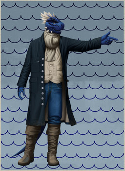 anthro bottomwear clothed clothing coat denim denim_bottomwear denim_clothing feathers fingers gesture hand_gesture jeans leather leather_clothing male open_mouth pants pointing scarf shirt simple_background smile solo topwear tall_lizzard microsoft the_elder_scrolls argonian reptile scalie 3d_(artwork) digital_media_(artwork) hi_res