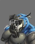 anthro big_muscles big_pecs black_body black_countershading black_nipples black_tongue blue_body bodily_fluids countershading gaping_mouth grey_background huge_pecs long_tongue male muscular muscular_anthro muscular_arms muscular_male nipples open_mouth pecs saliva saliva_string sharp_teeth simple_background solo teeth tongue yellow_eyes zawn european_mythology mythology zawn_(character) dragon mythological_creature mythological_scalie scalie western_dragon 2020 bust_portrait hi_res portrait