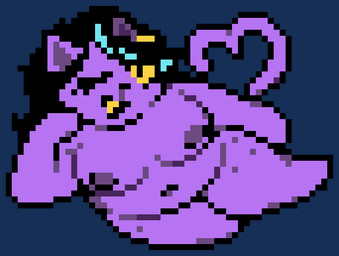 alternate_universe anthro areola belly belly_overhang big_belly big_breasts biped black_hair breasts ear_piercing ear_ring eyelashes fangs female freckles fur hair hair_dye huge_breasts looking_at_viewer lying navel nipples nude obese on_side open_mouth overweight overweight_anthro overweight_female piercing pose purple_body purple_fur ring_piercing smile solo tail teeth thick_thighs thighs_together wide_hips yellow_eyes moronicpixels storyshift undertale undertale_(series) catty_cattenheimer domestic_cat felid feline felis mammal alpha_channel digital_media_(artwork) pixel_(artwork)