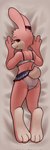 3_toes 4_fingers anthro asian_clothing athletic athletic_female back_groove bedding bedding_background bedroom_eyes bottomwear bra bra_clasp breasts butt clothed clothing dakimakura digitigrade earband east_asian_clothing facial_tuft feet female fingers fur half-closed_eyes high-angle_view japanese_clothing japanese_school_uniform looking_at_viewer looking_back looking_back_at_viewer lying markings medium_breasts microskirt miniskirt mole_(marking) narrowed_eyes nude on_front panties pink_body pink_fur red_eyes school_uniform scut_tail seductive serafuku short_tail skirt smile soles solo tail tail_under_skirt tail_upskirt toes translucent translucent_clothing translucent_panties translucent_underwear tuft underwear uniform upskirt white_bra white_clothing white_panties white_underwear him_army bunnie_(him_army) lagomorph leporid mammal rabbit dakimakura_design hi_res