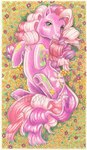 ambiguous_gender curled_hair curled_tail cutie_mark detailed_background feral flower fur fur_markings hair hooves long_hair markings on_model pink_body pink_fur pink_hair plant pre-g4 solo tail hollowzero hasbro mlp_g3 my_little_pony my_little_pony_(2003) cheerilee_(mlp_g3) earth_pony equid equine horse mammal pony 2009 colored shaded female_(lore)