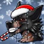 1:1 animated canid canine canis christmas domestic_dog feral fox holidays icon male mammal new_year portrait short_playtime solo wolf zhekathewolf