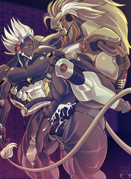 barazoku bodily_fluids cum cum_in_ass cum_inside cum_on_penis duo ejaculation genital_fluids genitals machine male male/male muscular penis robotic size_difference cyber_lust cyber_lust56 mihoyo zenless_zone_zero banyue_(zenless_zone_zero) billy_kid humanoid robot robot_humanoid absurd_res hi_res tagme