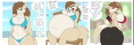 anthro belly big_belly big_breasts bloated breasts breath burping deep_navel female food glorp huge_belly navel panting profanity rumbling_stomach solo stuffing text weight_gain tacticalfur canid canine canis coyote mammal absurd_res english_text hi_res