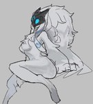 anthro breasts female fur hair mask simple_background solo white_body white_fur podo league_of_legends riot_games tencent kindred_(lol) lamb_(lol) bovid caprine mammal sheep digital_media_(artwork) hi_res