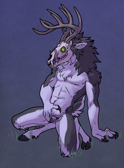 andromorph animal_genitalia anthro antlers bodily_fluids bone fingers fur genital_fluids genitals hair hooves horn intersex nipples nude presenting skull skull_head solo teeth tongue tongue_out vaginal vulva tentabulge american_mythology indigenous_north_american_mythology mythology north_american_mythology jayne_doe cervine deer mammal monster wendigo digital_media_(artwork) hi_res