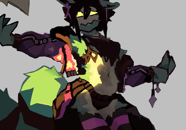 anthro black_hair blue_body blue_fur chain clothing ear_piercing ear_ring female fur glowing glowing_eyes hair jacket legwear midriff multicolored_body multicolored_fur panties piercing ring_piercing shirt solo stockings tail tank_top topwear torn_clothing underwear zoko_(doom_pidgeon) doom_pidgeon undead zombie hi_res