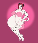 anthro big_breasts breasts clothing female hair pregnant solo sweetvixsin sammie_(spyingredfox) canid canine canis dalmatian domestic_dog mammal hi_res