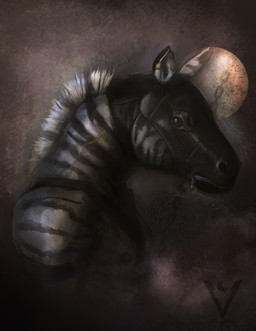 anthro biped chain gimp_mask male mask moon solo striped_body stripes vehementcreations equid equine mammal zebra 2013 portrait