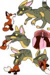 2017 2:3 ambiguous_gender canid canine duo feral fox hi_res kneeling larger_ambiguous mammal open_mouth oral_vore rustheart scalie simple_background size_difference smaller_ambiguous soft_vore tongue vore white_background