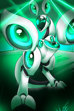 feral machine music solo speaker tail shikaro mythology musik avian bird dinosaur dragon dromaeosaurid mythological_creature mythological_scalie prehistoric_species reptile robot scalie theropod velociraptor green_theme hi_res