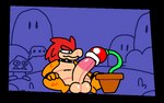 ambiguous_gender anthro balls big_balls big_penis deep_throat exhibitionism fellatio genitals group huge_penis hyper hyper_genitalia hyper_penis male male/ambiguous oral oral_penetration outside penetration penile penis plant public sex sitting voyeur superiorfox mario_bros mario_pissing nintendo bowser elemental_creature flora_fauna goomba koopa piranha_plant scalie aliasing animated digital_media_(artwork) meme short_playtime