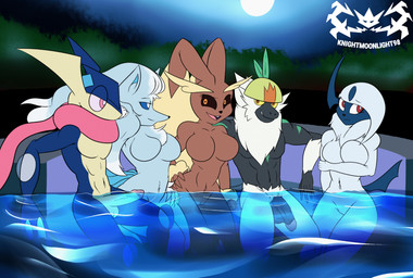 abs anthro anthrofied arm_tuft athletic athletic_male balls barely_visible_genitalia barely_visible_vulva belly biceps big_breasts black_balls black_belly black_body black_fur black_nose black_penis black_sclera blue_body blue_eyes blue_fur blue_hair blue_skin breasts brown_body brown_fur casual_nudity chest_tuft claws cloud ear_tuft erection eyebrows eyelashes featureless_breasts featureless_chest female flaccid floppy_ears fur genitals glans group hair half-closed_eyes half_submerged hand_on_hip horn hot_tub humanoid_genitalia humanoid_hands humanoid_penis humanoid_vulva innie_vulva light long_ears long_eyebrows long_hair long_tongue looking_aside looking_at_another looking_at_viewer looking_away male male/female membrane_(anatomy) moon moonlight multi_tail multicolored_body multicolored_fur multicolored_hair multicolored_skin muscular muscular_male narrowed_eyes navel night nude nude_female nude_male open_mouth open_smile orange_eyes outside partially_submerged pecs penis pink_eyes pink_glans pink_sclera pink_tongue plant poolside pubes pubic_mound red_eyes sitting skinny_dipping slim smile snout social_nudity swimming_pool tail tan_body tan_fur teeth tongue tree tuft vulva water webbed_hands white_body white_fur white_hair wrist_tuft yellow_balls yellow_belly yellow_body yellow_penis yellow_sclera yellow_skin knightmoonlight98 nintendo pokemon absol alolan_form alolan_ninetales amphibian canid canine felid feline generation_3_pokemon generation_4_pokemon generation_6_pokemon generation_7_pokemon greninja lagomorph lopunny mammal passimian pokemon_(species) primate regional_form_(pokemon) 2019 digital_media_(artwork) hi_res