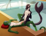 anal anal_penetration anthro anthro_on_anthro anthrofied arms_bent balls bent_legs black_body black_scales bodily_fluids cum cum_on_self duo extended_arms from_front_position genital_fluids genitals green_body green_scales half-erect inside interspecies leg_in_water leg_over_edge legs_in_water lying male male/male male_penetrated male_penetrating male_penetrating_male multicolored_body multicolored_scales nude on_back over_edge partially_submerged penetration penis platform_sex scales sex standing standing_in_water standing_sex submerged_leg submerged_legs submerged_tail swimming_pool table_lotus_position tail tail_in_water tail_out_of_water tail_over_edge two_tone_body two_tone_scales water white_body white_scales kami-chan mythology ral-jiktar wi cetacean dolphin dragon emerald_swift lizard mammal marine mythological_creature mythological_scalie oceanic_dolphin orca reptile scalie toothed_whale