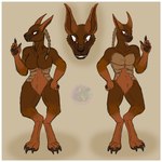 ambiguous_gender anthro armor breastplate claws duo female long_ears male male/female open_species dragonnom raythan canid canine canis felid feline jackal mammal absurd_res hi_res