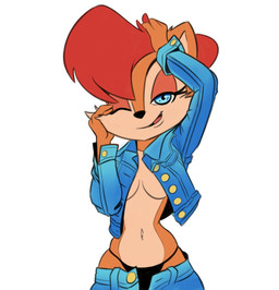 anthro bottomwear breasts clothed clothing denim denim_bottomwear denim_clothing denim_jacket denim_topwear female jacket jeans looking_at_viewer pants smile solo thong topwear under_boob underwear saransaran archie_comics sega sonic_the_hedgehog_(archie) sonic_the_hedgehog_(comics) sonic_the_hedgehog_(series) sally_acorn chipmunk ground_squirrel mammal rodent sciurid
