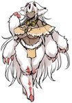 4_arms aged_up animal_ears anthro big_breasts bottomwear breasts claws clothed clothing dark_body dark_skin eyewear female fluffy fluffy_ears fur goggles goggles_around_neck hair huge_breasts loincloth long_hair monster_girl_(genre) multi_arm multi_limb simple_background solo standing under_boob white_body white_fur white_hair yellow_eyes ranaecho made_in_abyss faputa arthropod insect lepidopteran narehate colored_sketch digital_media_(artwork) full-length_portrait hi_res portrait sketch