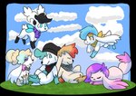 group screamoshaymin jaki-kun nintendo pokemon cherry_(okinoakari) nico_(screamoshaymin) veis generation_4_pokemon legendary_pokemon pokemon_(species) shaymin sky_forme_shaymin alpha_channel hi_res