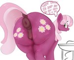 animal_genitalia animal_pussy anus big_butt butt dialogue equine_anus equine_genitalia equine_pussy female feral genitals huge_butt puffy_anus pussy solo text elewdfurs friendship_is_magic hasbro my_little_pony cheerilee_(mlp) equid equine mammal absurd_res english_text hi_res