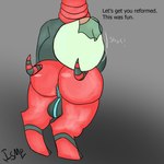 after_vore anthro backsack balls belly big_belly big_butt bodily_fluids butt cock_vore condom cum digestion filled_condom genital_fluids genitals herm implied_cock_vore implied_reformation intersex non_fatal_vore penile penis pokemorph pussy sexual_barrier_device sloshing solo vore ishitmypants nintendo pokemon mosa_(ishitmypants) generation_5_pokemon pokemon_(species) scolipede herm_(lore)