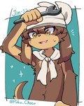 anthro brown_body brown_fur clothed clothing fur kerchief male scar solo tools topless topless_anthro topless_male wrench young puku_choco cyberconnect2 fuga:_melodies_of_steel little_tail_bronx jin_macchiato canid canine caninu canis domestic_dog mammal 4:5 hi_res