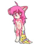 anthro belly female fur genitals hair heart_(marking) long_hair markings multicolored_body multicolored_fur nipples nude pink_eyes pink_hair pink_nose plushie pussy solo tan_belly tired young young_anthro young_female binkybnuuy camilla_shepherd_(cinnamoroll) australian_shepherd canid canine canis domestic_dog herding_dog mammal pastoral_dog sheepdog hi_res