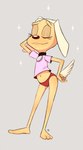 2022 3_toes anthro barefoot brandy_and_mr._whiskers brandy_harrington canid canine canis clothing disney domestic_dog eyes_closed feet female hand_on_hip hi_res mammal panties pose solo sparkles toes underwear vsdrawfag
