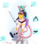 airpod breasts claws clothing equipment feet female hair jewelry long_hair magic panties shortcord side_boob stats under_boob underwear vreygal mammal mouse murid murine rodent absurd_res hi_res