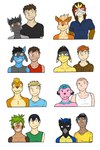 2:3 absurd_res anthro anthrofied buizel bust_portrait chespin clothed clothing entei fully_clothed fuze generation_1_pokemon generation_2_pokemon generation_3_pokemon generation_4_pokemon generation_6_pokemon generation_8_pokemon group growlithe helioptile hi_res hoodie human legendary_pokemon male mammal multiple_images nintendo nude pokemon pokemon_(species) pokemorph polo_shirt poochyena portrait riolu rookidee shirt simple_background snubbull t-shirt tank_top topwear white_background