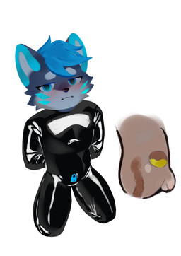 anthro black_bodysuit black_clothing black_latex black_skinsuit bladder blush bodily_fluids bodysuit chastity_bulge chastity_device clothing genital_fluids genitals hands_behind_back internal kneeling latex latex_bodysuit latex_clothing latex_skinsuit lock_bulge lock_symbol male null_bulge organs penis skinsuit solo submissive tight_clothing urine wearing_chastity_device young young_anthro young_male fur_alasky canid canine canis mammal wolf hi_res