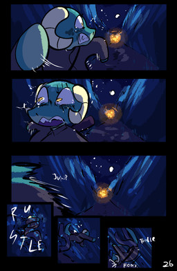 anthro clothed clothing female running solo tail yellow_eyes brradett lernie_(brradett) scalie absurd_res colored comic digital_media_(artwork) hi_res