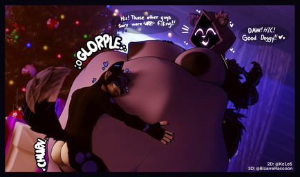 ^w^ abdominal_bulge anthro areola belly belly_worship big_areola big_belly big_breasts black_body blue_spots body_worship breasts butt christmas_decorations christmas_tree compliment digestion digestion_noises dominant duo female female_pred good_boy holidays hug huge_belly hugging_belly larger_dom male male/female mass_vore multiple_prey nude periwinkle_fur plant purple_body size_difference spots tail tail_motion tailwag text tree vore bizzareraccoon kingcreep105 christmas epic_games fortnite fortnite:_battle_royale kc_(kingcreep105) raven_team_leader bear canid canine canis mammal ursine wolf english_text hi_res