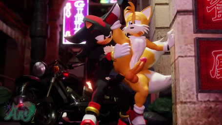 2_tails abdominal_bulge against_surface against_wall alley alley_sex anal anal_penetration anthro anthro_on_anthro anthro_penetrated anthro_penetrating anthro_penetrating_anthro anthro_penetrating_male balls bouncing_balls bouncing_penis clenched_teeth clothing dipstick_tail duo dutch_angle erection eyes_closed fast_sex footwear footwear_only from_behind_position genitals glans gloves handwear humanoid_genitalia humanoid_penis low-angle_view male male/male male_penetrated male_penetrating male_penetrating_anthro male_penetrating_male markings mostly_nude motorcycle multi_tail multiple_angles nude one_eye_closed open_mouth open_smile outside_sex penetration penile penile_penetration penis penis_in_ass pink_glans public public_nudity public_sex reverse_dancer_position sex shoes shoes_only smile standing standing_sex tail tail_markings teeth thick_thighs vehicle vein veiny_penis wince wink aryentai kabalmystic_(modeler) sega sonic_the_hedgehog_(series) miles_prower shadow_the_hedgehog canid canine eulipotyphlan fox hedgehog mammal 16:9 2026 3d_(artwork) 3d_animation animated blender_(artwork) digital_media_(artwork) short_playtime sound video watermark widescreen