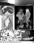 4:5 anthro anthro_on_anthro badger balls bottomless bottomwear bottomwear_down caught clothed clothing comic dialogue docking duo english_text explosion eyebrows felid flaccid foreskin frottage fur genitals greyscale grope hi_res honey_badger humanoid_genitalia humanoid_penis interspecies male male/male mammal masturbation military_uniform misterstallion monochrome mustelid musteline mutual_masturbation open_mouth pantherine pants pants_down partially_clothed patreon patreon_logo penile penile_masturbation penis screaming sex sound_effects speech_bubble standing text tiger uniform url william_(misterstallion)