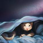 ambiguous_gender anthro fur pale_eyes pink_nose smile solo tan_body tan_fur whiskers goldendruid domestic_ferret mammal mustelid musteline true_musteline weasel 1:1 2017 digital_media_(artwork) watermark