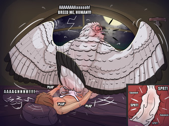 animal_genitalia avian_butt avian_feet beak bedroom bedroom_sex bestiality blush blushing_profusely bodily_fluids brown_hair butt cloaca cloacal cloacal_penetration cum cum_drip cum_in_cloaca cum_inside cutaway dialogue dripping duo eyes_closed feathered_wings feathers feet feral feral_on_top feral_penetrated fingers genital_fluids genitals hair happy happy_sex human_on_bottom human_on_feral human_penetrating human_penetrating_feral humanoid_genitalia humanoid_penis internal internal_cloacal interspecies larger_feral larger_male looking_pleasured male male/male male_feral male_human male_penetrated male_penetrating male_penetrating_male moon night nude nude_male on_bottom on_top open_mouth orgasm penetration penile penile_penetration penis penis_in_cloaca pupil raised_tail reverse_cowgirl_position sex size_difference small_dom_big_sub smaller_human smaller_male sound_effects spread_wings spreading sweat sweatdrop tail tail_feathers text tongue tongue_out white_body white_feathers wings anjydrawslewd vilver_(hooter) avian bird horned_owl human mammal owl snowy_owl true_owl 2025 4:3 hi_res