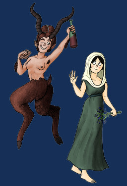 5_toes alternate_species alternate_universe anthro areola arm_hair armpit_hair aulos bare_chest barefoot beverage black_hair blush body_hair bottomwear brown_hair clothed clothing dress duo feet female female/female flute freckled_face freckles gesture green_clothing green_dress green_robe grey_eyes hair holding_beverage holding_flute holding_musical_instrument holding_object holding_plant holding_wine_bottle horn interspecies_romance loincloth long_horn mouth_closed musical_instrument nude pointy_ears robe simple_background tasteful_nudity toes topless transparent_background waving wind_instrument wine_bottle woodwind_instrument tanicus cartoon_network over_the_garden_wall beatrice_(over_the_garden_wall) lorna_(over_the_garden_wall) faun human mammal nymph satyr absurd_res alpha_channel digital_drawing_(artwork) digital_media_(artwork) english_description full-length_portrait hi_res portrait
