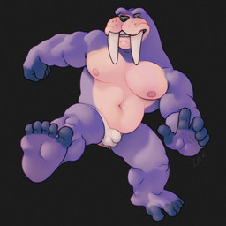 anthro belly burly caricature clothed clothing dark_fingers facial_markings feet foot_fetish head_markings long_tusks male markings musclegut muscular muscular_male muzzle_(marking) nipples pecs pink_belly pink_nipples purple_body purple_skin silly_pose simple_background small_eyes smile soles solo speedo speedo_only swimwear topless tusks underwear ravuer sega sonic_the_hedgehog_(series) rotor_the_walrus aquatic mammal pinniped walrus 1:1 hi_res