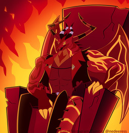 4_eyes abs anthro belt biceps big_muscles big_pecs big_wings black_horn bone chair claws clothed clothed_anthro clothed_male clothing fire furniture glowing glowing_arm glowing_eyes glowing_tail glowing_wings half-closed_eyes happy horn long_tail male manly markings multi_eye multicolored_body multicolored_horn multicolored_skin multicolored_tail multicolored_wings muscular muscular_anthro muscular_male narrowed_eyes neck_spikes open_mouth orange_background pecs red_background red_body red_horn red_nose red_skin red_tail red_tongue red_wings sharp_teeth shirt simple_background sitting skull smile solo spiked_tail spikes spikes_(anatomy) tail teeth throne tongue toony topwear torn_clothing torn_vest triceps two_tone_body two_tone_skin vest white_horn wings yellow_background yellow_body yellow_eyes yellow_skin yellow_tail yellow_wings nedeeress hellaverse helluva_boss mythology satan_(helluva_boss) demon demon_dragon dragon mythological_creature mythological_scalie scalie 2024 hi_res signature