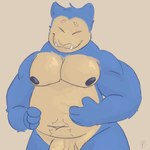 anthro belly blue_body blue_fur eyes_closed fur genitals male penis slightly_chubby solo tan_body tan_fur teeth teeth_showing vein veiny_penis palister35 nintendo pokemon generation_1_pokemon pokemon_(species) snorlax 1:1 hi_res