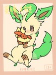 3:4 blush chinese_text cover cover_art cover_page eeveelution female feral flareon generation_1_pokemon generation_4_pokemon hi_res holding_object leafeon nintendo pinkcandyzhou plushie pokemon pokemon_(species) solo text