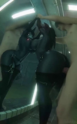 anthro anthro_penetrated big_breasts black_body black_fur breasts duo female female_anthro female_on_human female_penetrated from_behind_position fur human_on_anthro human_penetrating_female interspecies male male/female male_human male_penetrating male_penetrating_female mirror mirror_reflection penetration penile penile_penetration raised_arm reflection sex standing standing_sex teeth thick_thighs sound_warning taanukic monolitwec_(modeler) opennsfwsp_(sfx) qrixlvoice_(va) scp_foundation scp-1471-a human malo mammal 3d_(artwork) 3d_animation animated digital_media_(artwork) short_playtime sound video