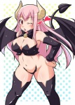 <3 blush breasts cleavage clothed clothing demon disgaea female hair hand_on_hip horn long_hair looking_at_viewer natsumi_akira navel one_eye_closed pink_hair pointy_ears red_eyes solo spade_tail succubus thigh_highs wings wink
Rating: Questionable
Score: 5
User: AnacondaRifle
Date: March 21, 2014